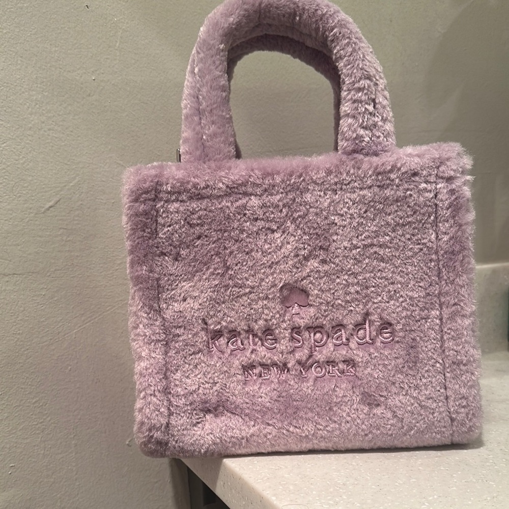 Kate Spade Mini Lavender Faux Fur Tote